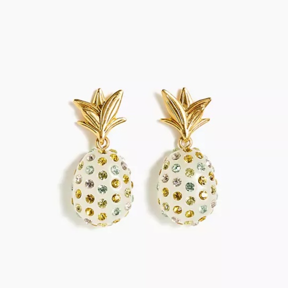 J. Crew Jewelry - J. Crew Sparkly Pineapple Earrings NWT Rhinestone